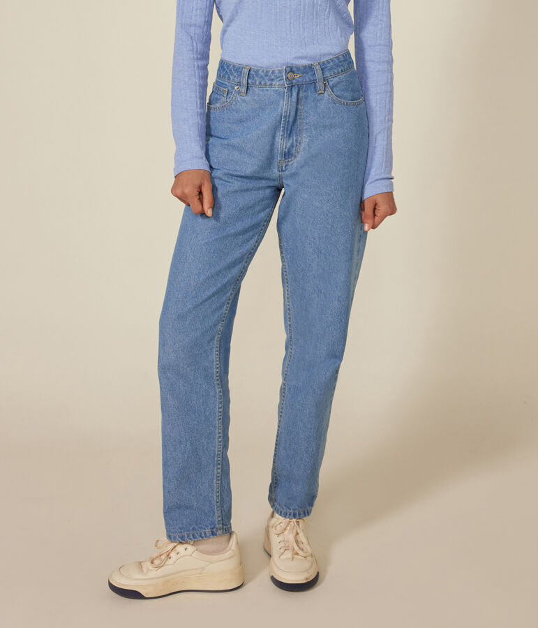 Pantalon droit en denim Femme bleu ULTRA BLEACH