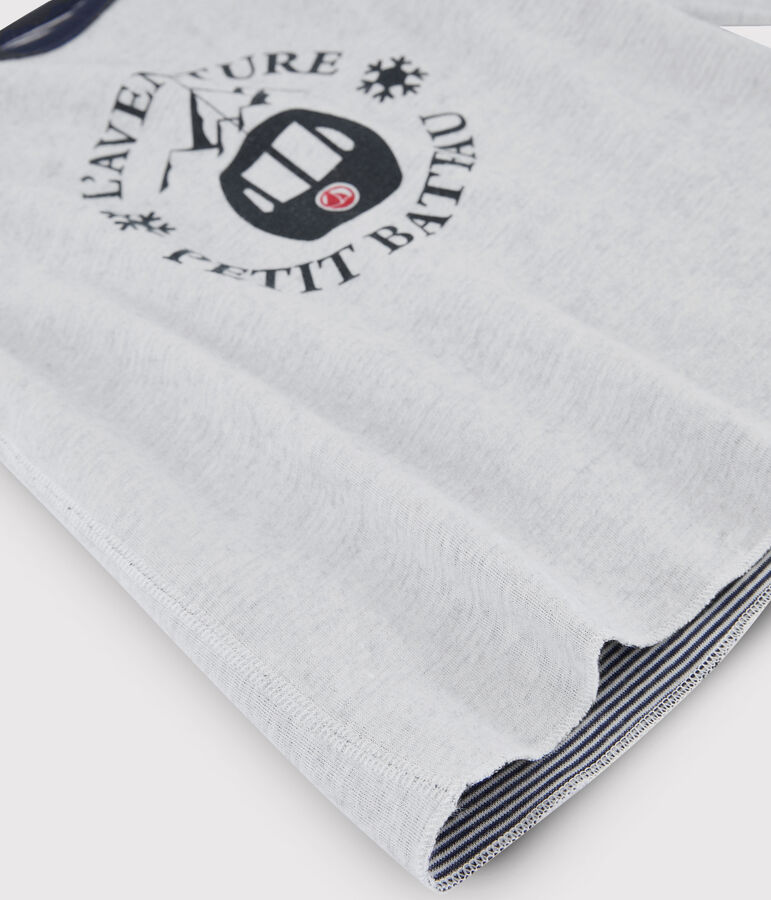 Tee-shirt r&eacute;versible enfant gar&ccedil;on bleu SMOKING/blanc MARSHMALLOW