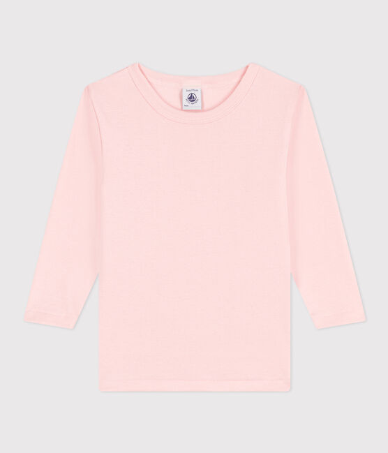 Tee Shirt manches longues en coton petite fille rose MINOIS