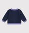Cardigan b&eacute;b&eacute; en tricot laine et coton et motifs jacquards c&oelig;urs bleu/multicouleur