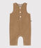Combinaison longue bébé en velours uni beige ROCHE CLAIR