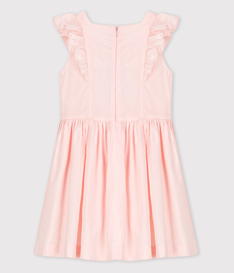 Robe c&eacute;r&eacute;monie en popeline enfant fille rose FLEUR