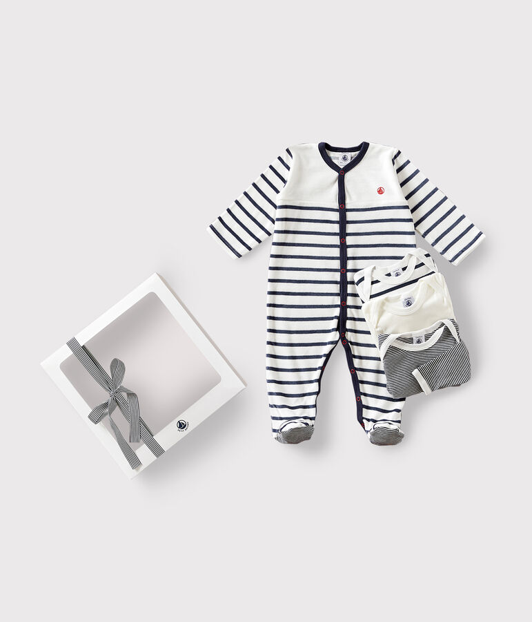 Lot de 1 pyjama b&eacute;b&eacute; et 3 bodies rayures multicouleur