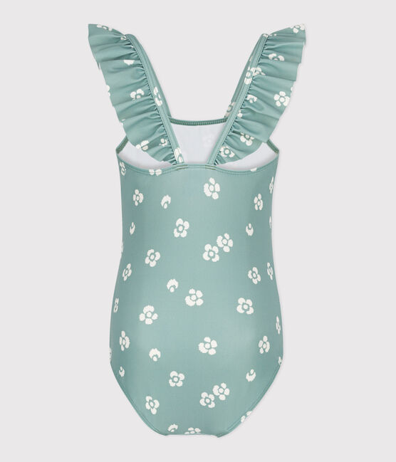 Maillot de bain une pièce enfant fleuri bleu PAUL/blanc MARSHMALLOW