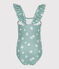 Maillot de bain une pièce enfant fleuri bleu PAUL/blanc MARSHMALLOW