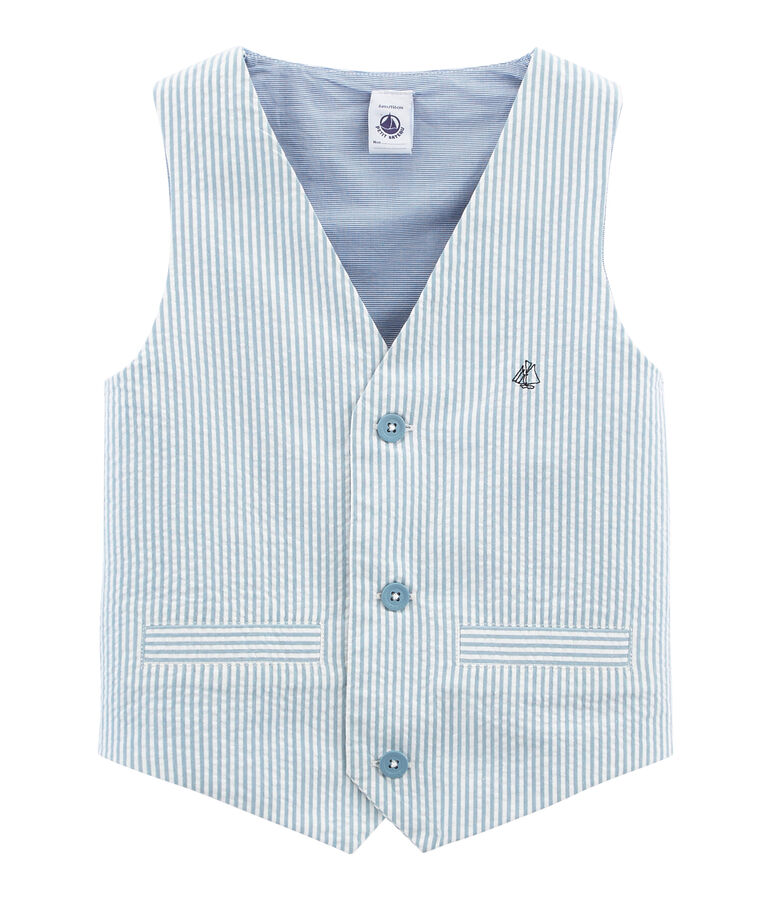 Gilet sans manche bleu FONTAINE/blanc MARSHMALLOW