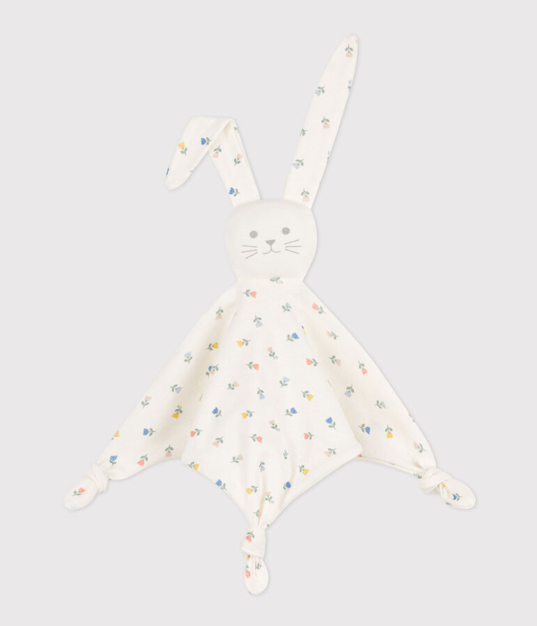 Doudou fleurs en coton blanc MARSHMALLOW/blanc MULTICO