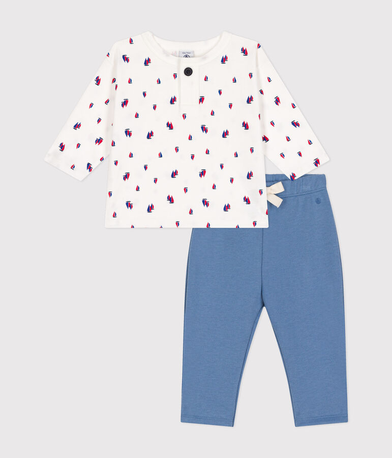 Coffret ensemble pantalon en molleton et tee-shirt en coton b&eacute;b&eacute; variante 1