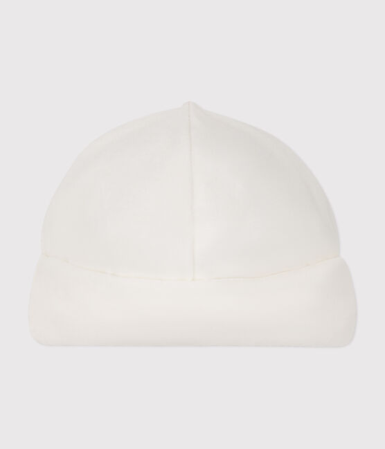 Bonnet naissance bébé en velours uni blanc MARSHMALLOW