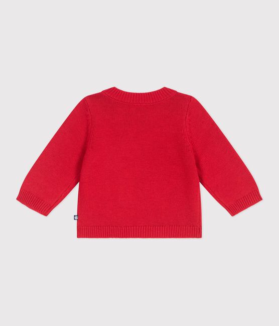 Pull bébé en tricot laine et coton à motif cheval rouge TERKUIT/ AVALANCHE