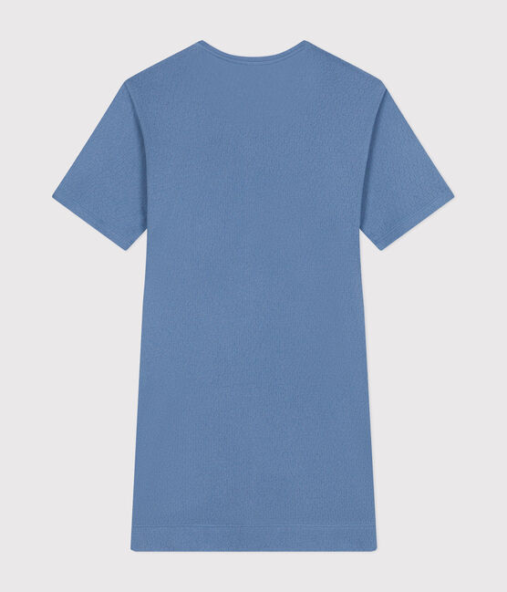 Chemise de nuit en coton ajouré femme bleu BEACH