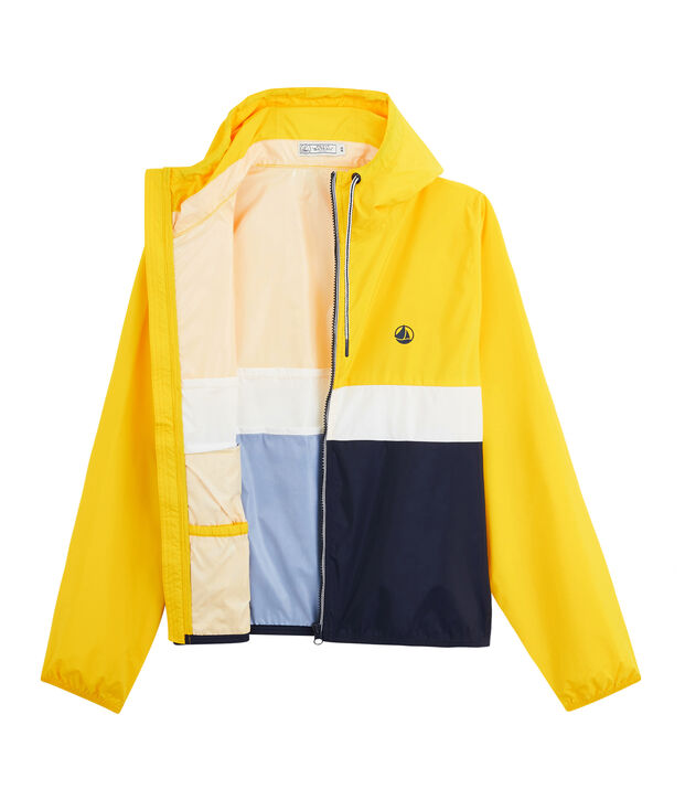 Coupe-vent court mixte bleu/blanc/jaune