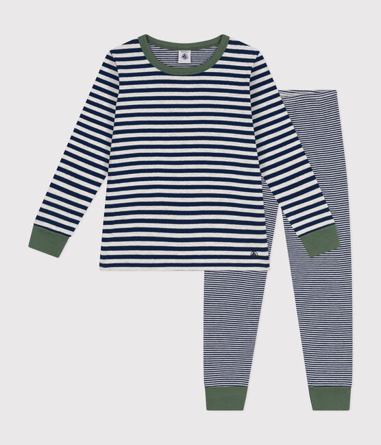 Pyjama en coton rayé enfant bleu MEDIEVAL/ MONTELIMAR