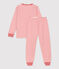Pyjama marinière rouge en molleton enfant blanc MARSHMALLOW/rouge TERKUIT