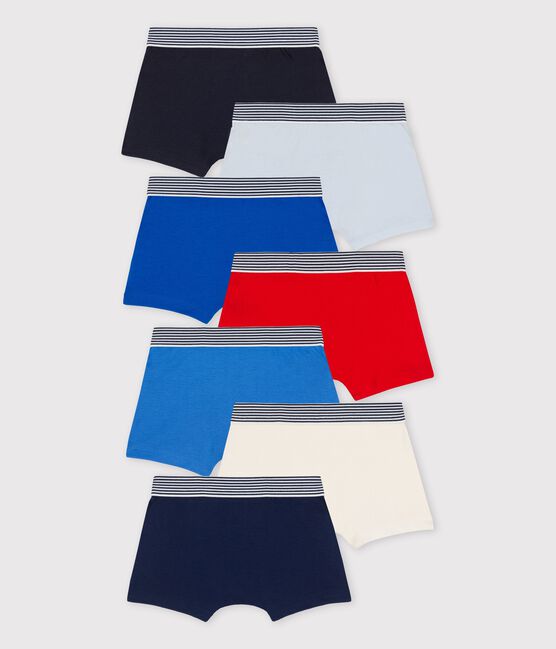 Lot de 7 boxers unis petit garçon en coton biologique variante 1