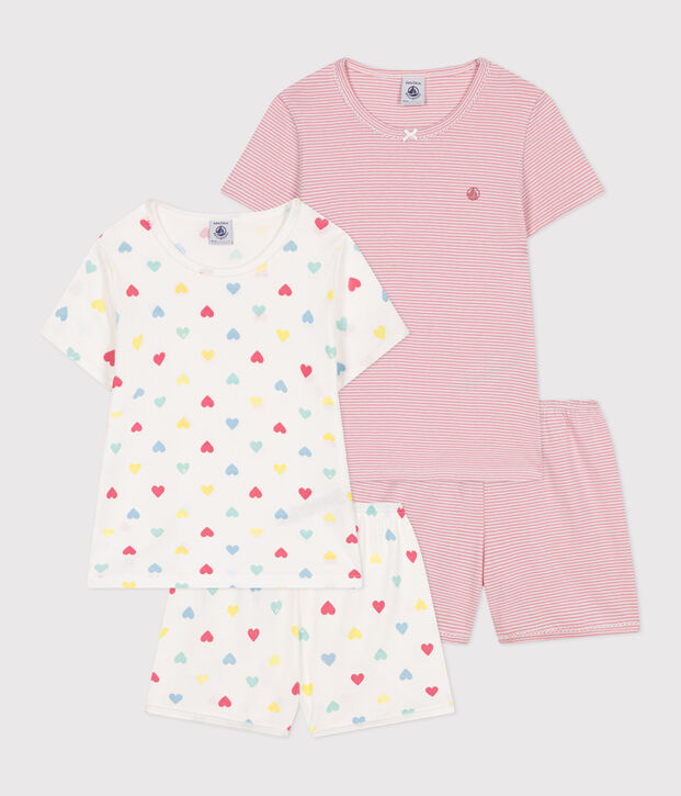 Lot de 2 pyjamas shorts enfant en coton multicouleur