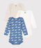 Lot de 3 bodies manches longues baleine  en coton bébé variante 1