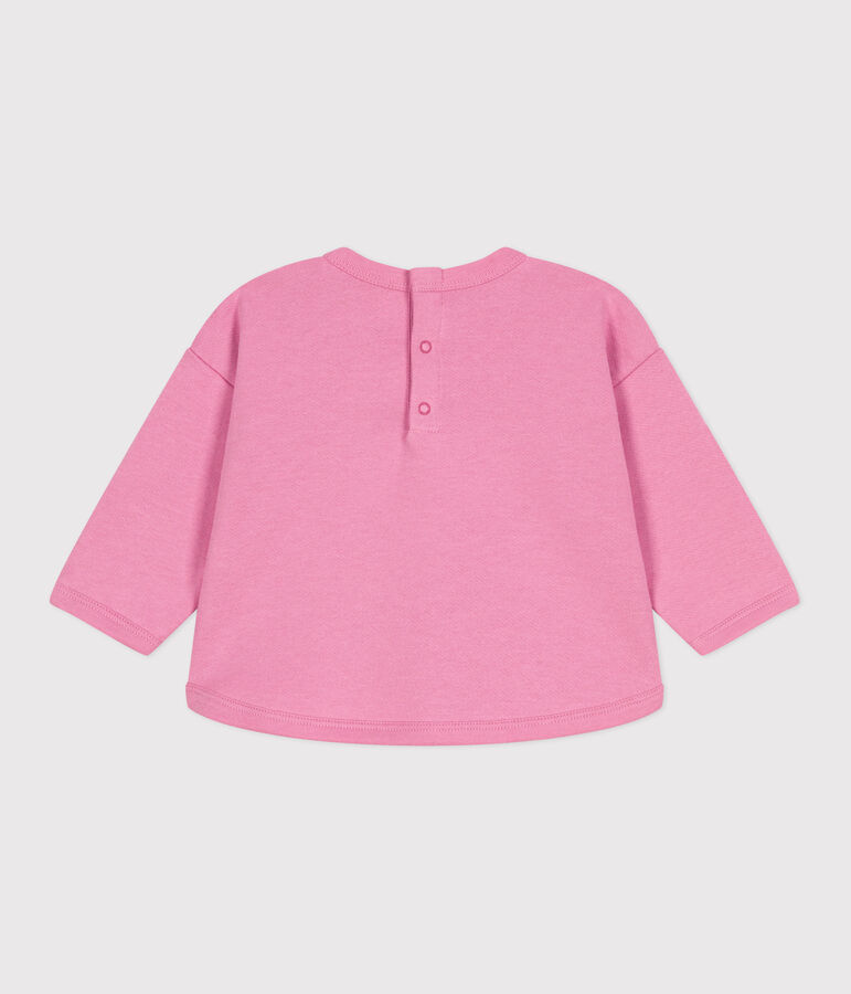 Sweatshirt b&eacute;b&eacute; en coton motif Petit Bateau vintage rose