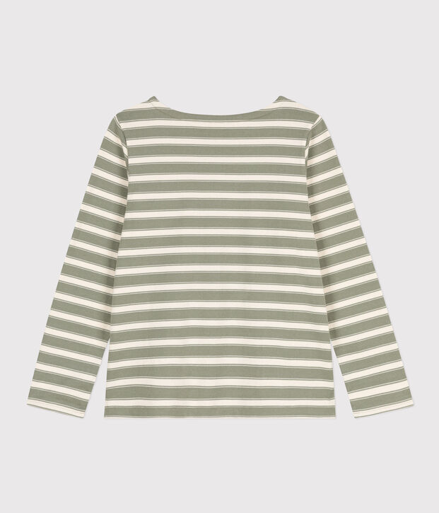 Marini&egrave;re en coton Femme vert/&eacute;cru