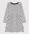 Robe manches longues enfant fille beige COQUILLE/bleu SMOKING CN