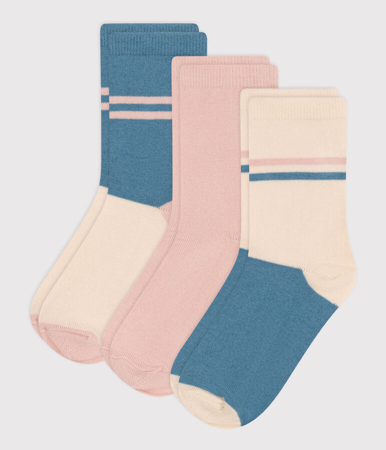 Lot de 3 paires de chaussettes sport enfant gar&ccedil;on-fille multicouleur