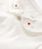 Body blanc à col bébé en coton biologique blanc MARSHMALLOW