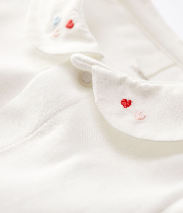 Body blanc &agrave; col b&eacute;b&eacute; en coton biologique blanc