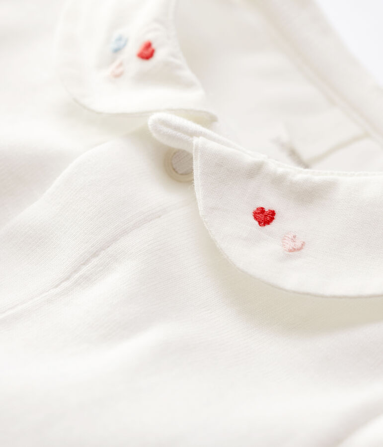 Body blanc &agrave; col b&eacute;b&eacute; en coton biologique blanc MARSHMALLOW