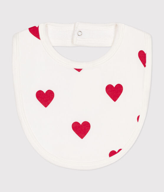 Bavoir bébé blanc MARSHMALLOW/rouge TERKUIT
