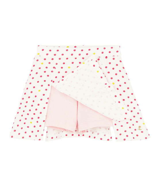 Jupe-Short en coton enfant fille blanc MARSHMALLOW/ MULTICO CN