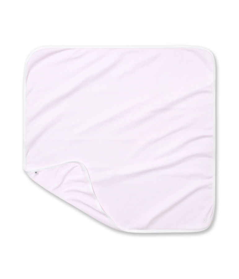 Drap b&eacute;b&eacute; ray&eacute; milleraies rose VIENNE/blanc ECUME