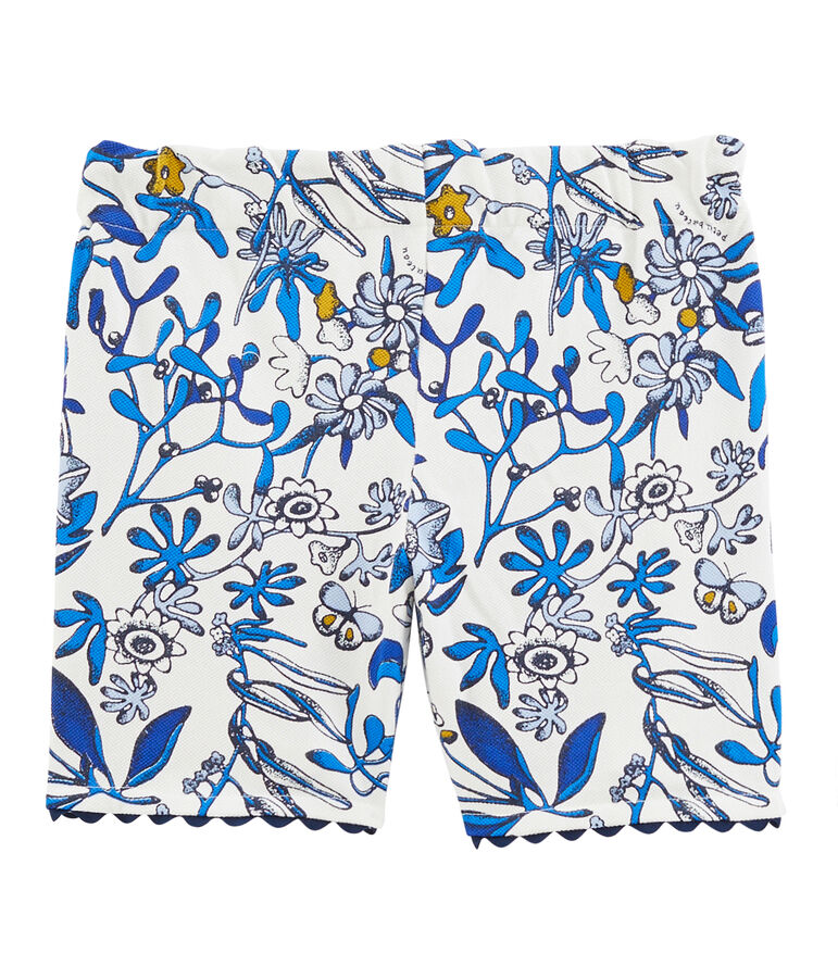 Bermuda enfant fille blanc MARSHMALLOW/blanc MULTICO