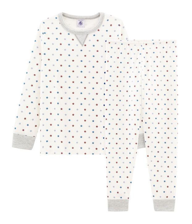 Pyjama petit gar&ccedil;on en tubique blanc/multicouleur