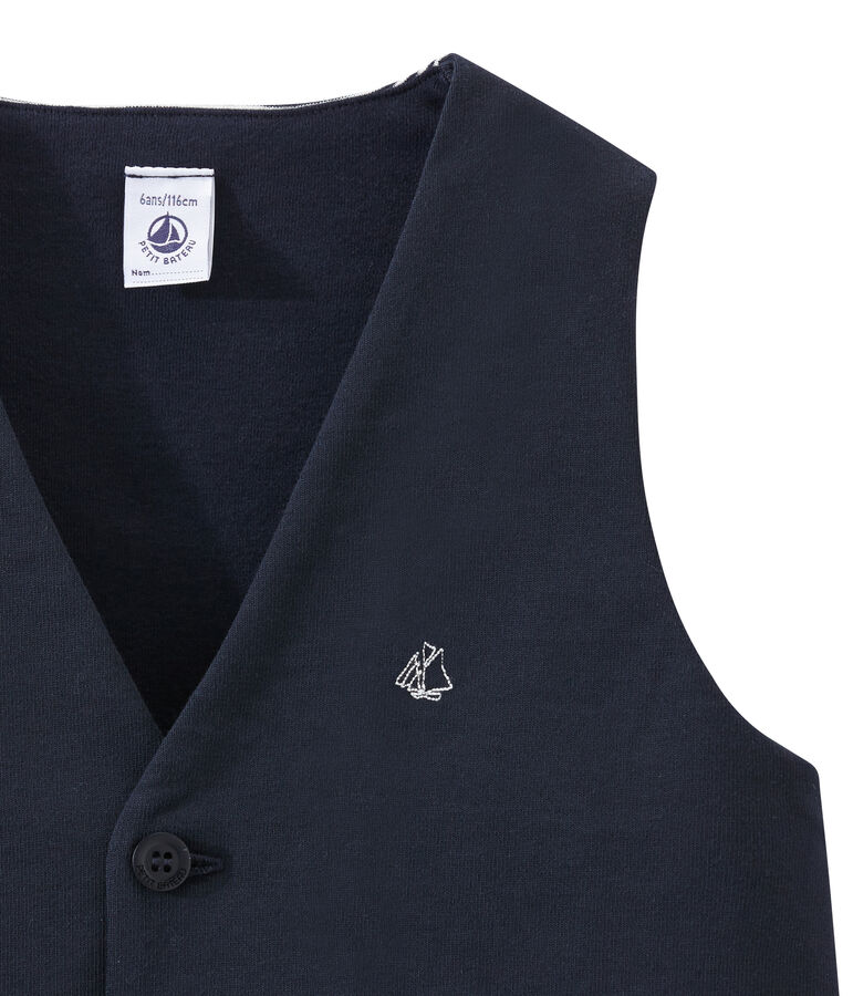 Gilet sans manches enfant gar&ccedil;on bleu