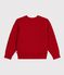 Pull jacquard laine et coton enfant gar&ccedil;on rouge CORRIDA