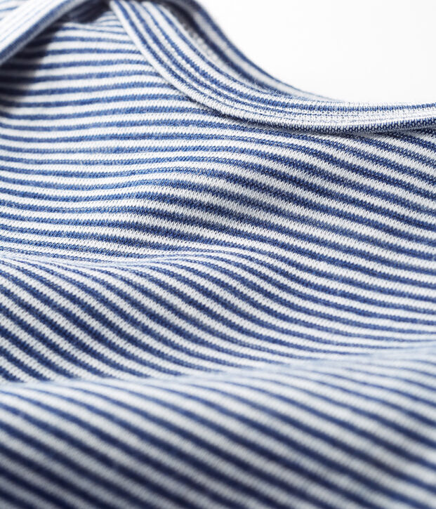 Body jambes longues b&eacute;b&eacute; en laine et coton bleu/blanc