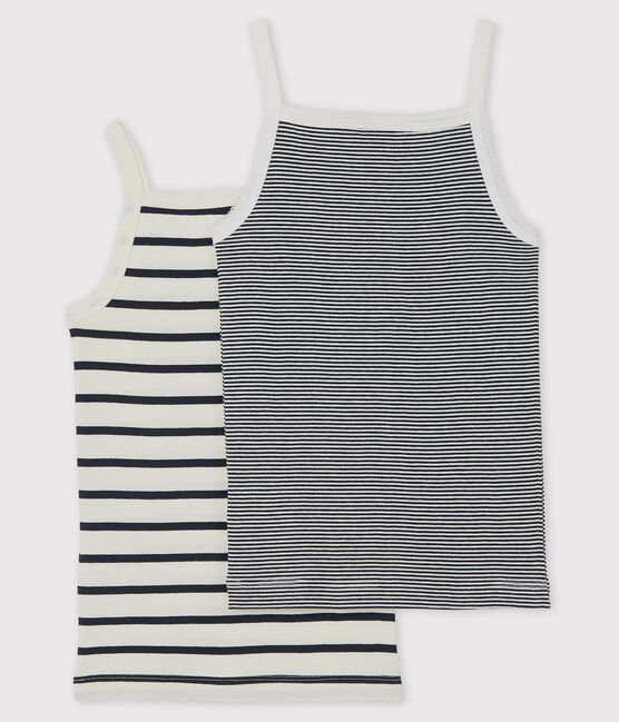 Lot de 2 chemises à bretelles rayées petite fille en coton biologique variante 1
