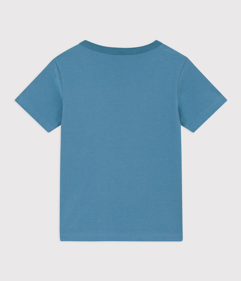 Tee-shirt manches courtes en coton enfant gar&ccedil;on vert LAVIS/bleu VERDE