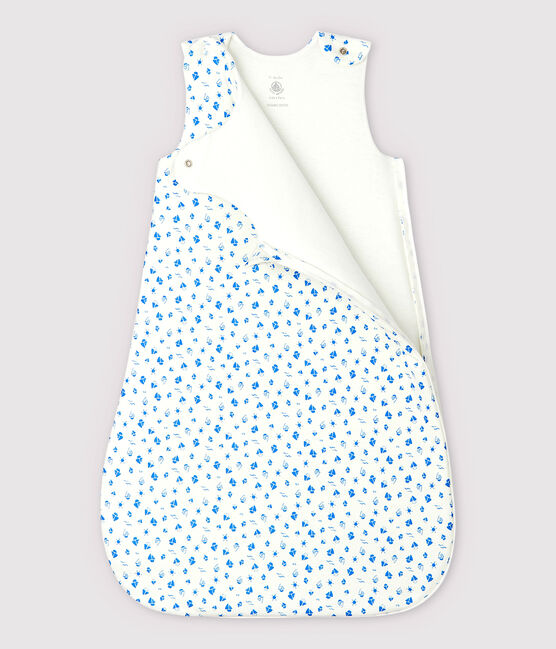 Gigoteuse bateaux bébé en coton biologique blanc MARSHMALLOW/bleu COOL