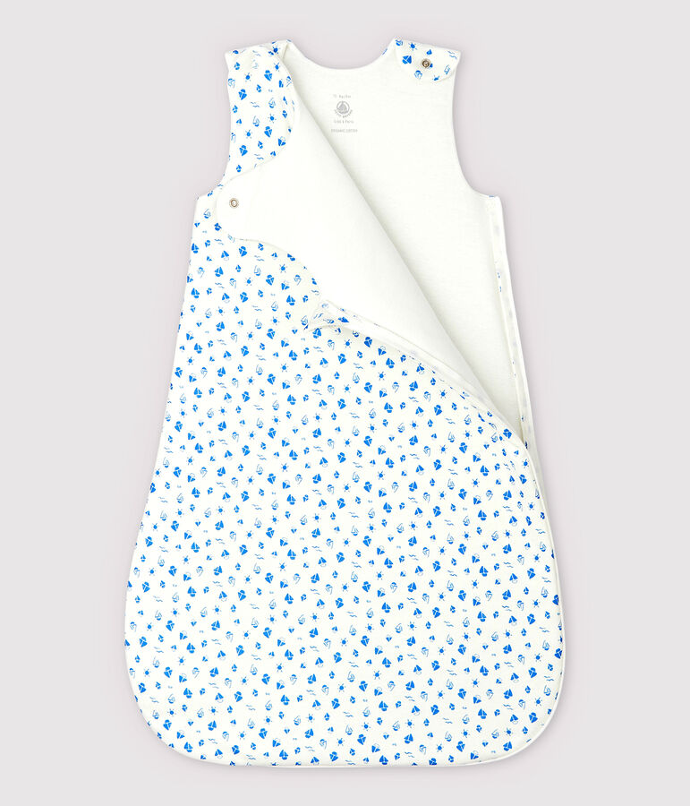 Gigoteuse bateaux b&eacute;b&eacute; en coton biologique blanc MARSHMALLOW/bleu COOL