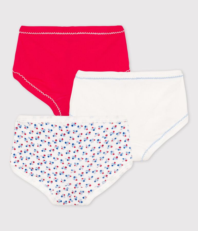 Lot de 3 culottes hautes petite fille en coton multicouleur