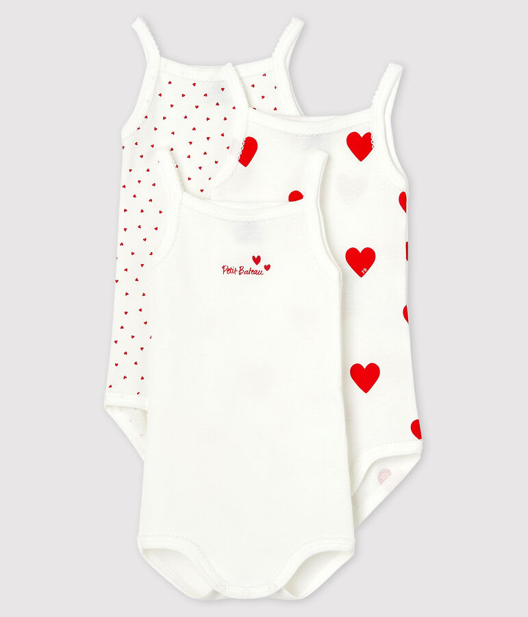 Lot de 3 bodies &agrave; bretelles b&eacute;b&eacute; multicouleur