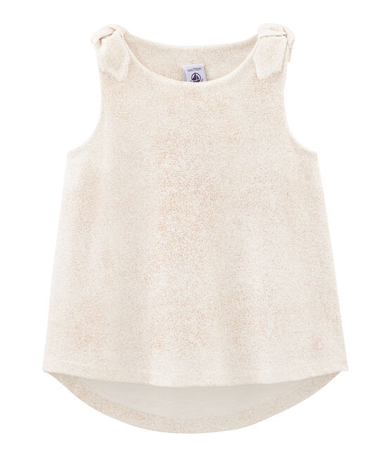 Débardeur enfant fille blanc MARSHMALLOW/rose COPPER