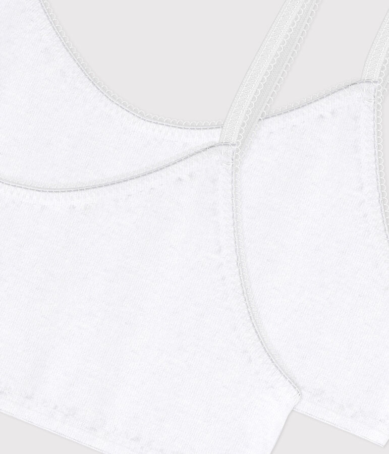 Lot de 2 brassi&egrave;res blanches petite fille variante 1