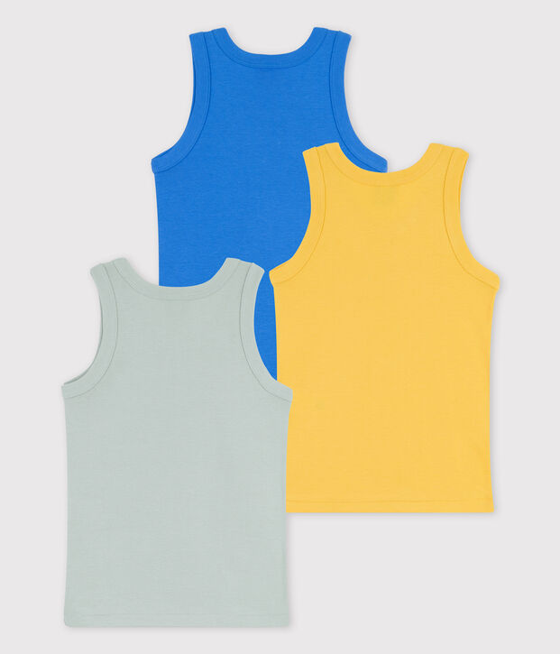 Lot de 3 d&eacute;bardeurs unis petit gar&ccedil;on en coton multicouleur
