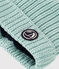 Bonnet bébé en tricot doublé en polaire vert PAUL