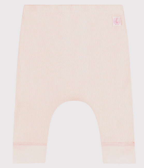 Caleçon bébé en côte 2x2 en coton biologique rose FLEUR