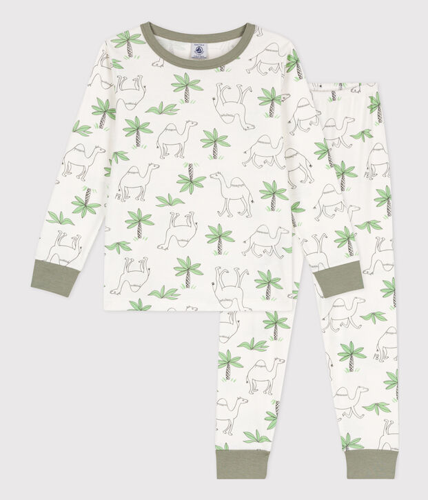 Pyjama dromadaires en coton enfant blanc/multicouleur
