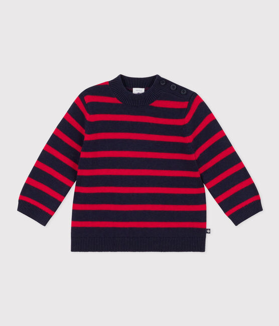 Pull en laine et coton rayé marinière bébé SMOKING/ CORRIDA