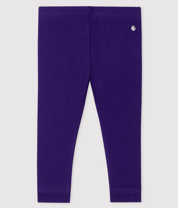 Legging b&eacute;b&eacute; fille en c&ocirc;te 1x1 unie ROXO